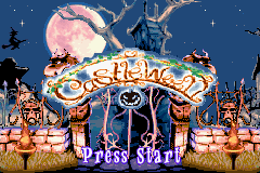 Castleween title screen for GameBoy Advance